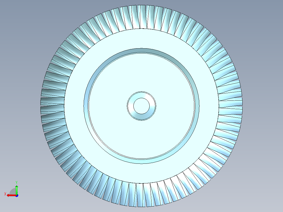 离心泵和燃气轮机旋转叶片---模型格式为 stp后视图