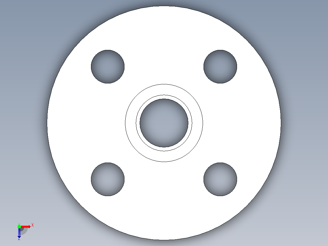 聚氯乙烯配件23-Sch80_Flange One-Piece_SOC_851-005_0.5in俯视图