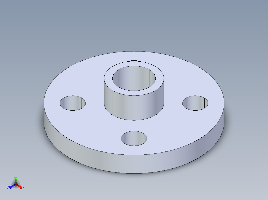 聚氯乙烯配件23-Sch80_Flange One-Piece_SOC_851-005_0.5in正等轴测图