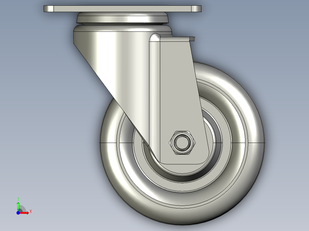 标准脚轮-WH-5014-76 4in SWIVEL PLATE MOUNTING H=133 45x75mm pitch前视图