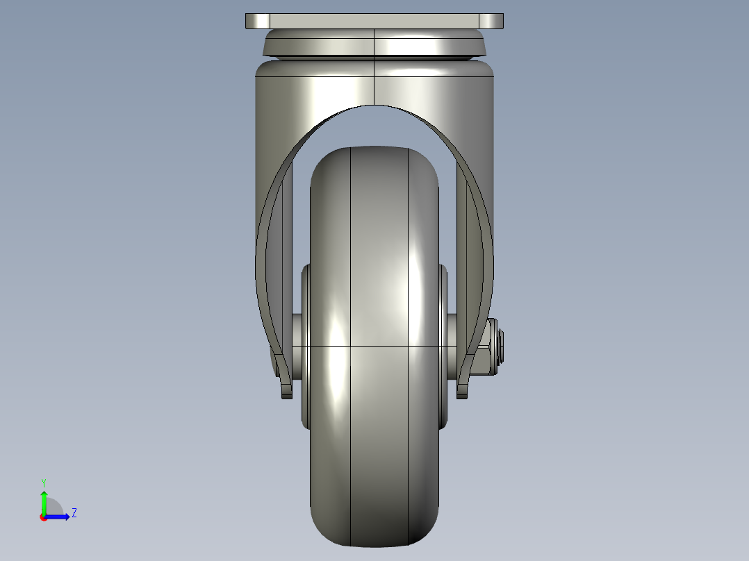 标准脚轮-WH-5014-76 4in SWIVEL PLATE MOUNTING H=133 45x75mm pitch左视图