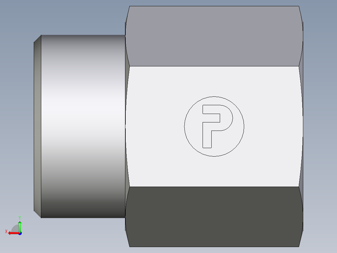 卡套式工业通用硬管接头EO_Swivel_connector_GAI25S1NPT71X后视图