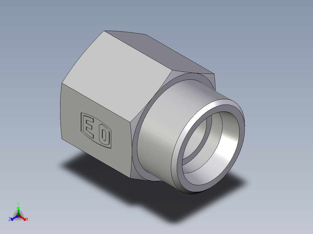 卡套式工业通用硬管接头EO_Swivel_connector_GAI25S1NPT71X正等轴测图