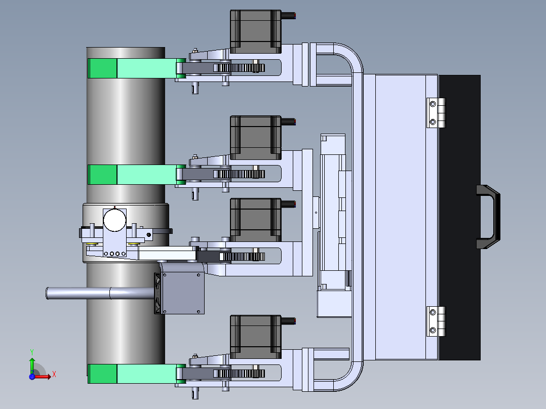 爬杆清洁机器人含三维二维说明书及运动防真前视图