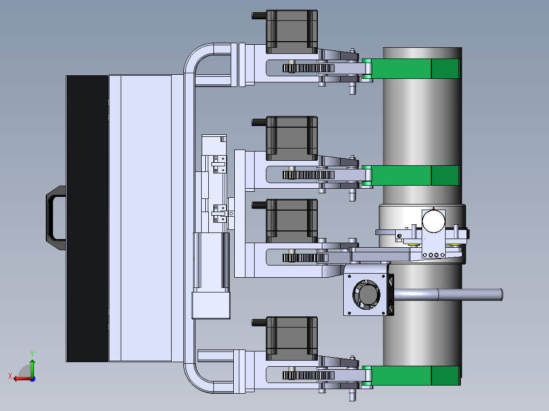 爬杆清洁机器人含三维二维说明书及运动防真后视图