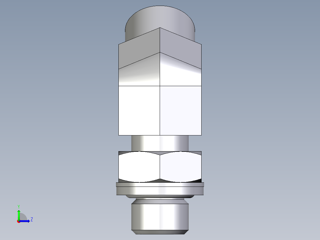 卡套式工业通用硬管接头EO_Adjustable_locknut_45_deg_elbow_VEE10LROMDCF左视图