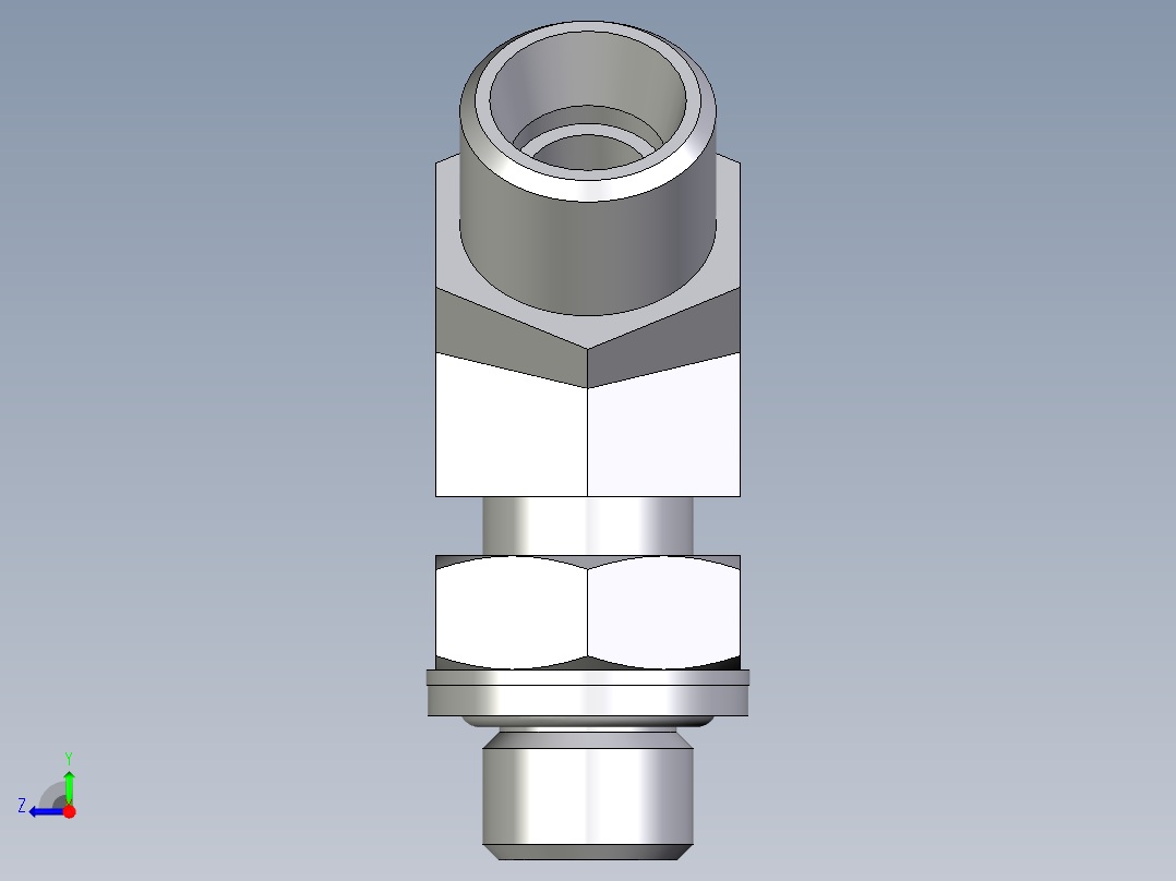 卡套式工业通用硬管接头EO_Adjustable_locknut_45_deg_elbow_VEE10LROMDCF右视图