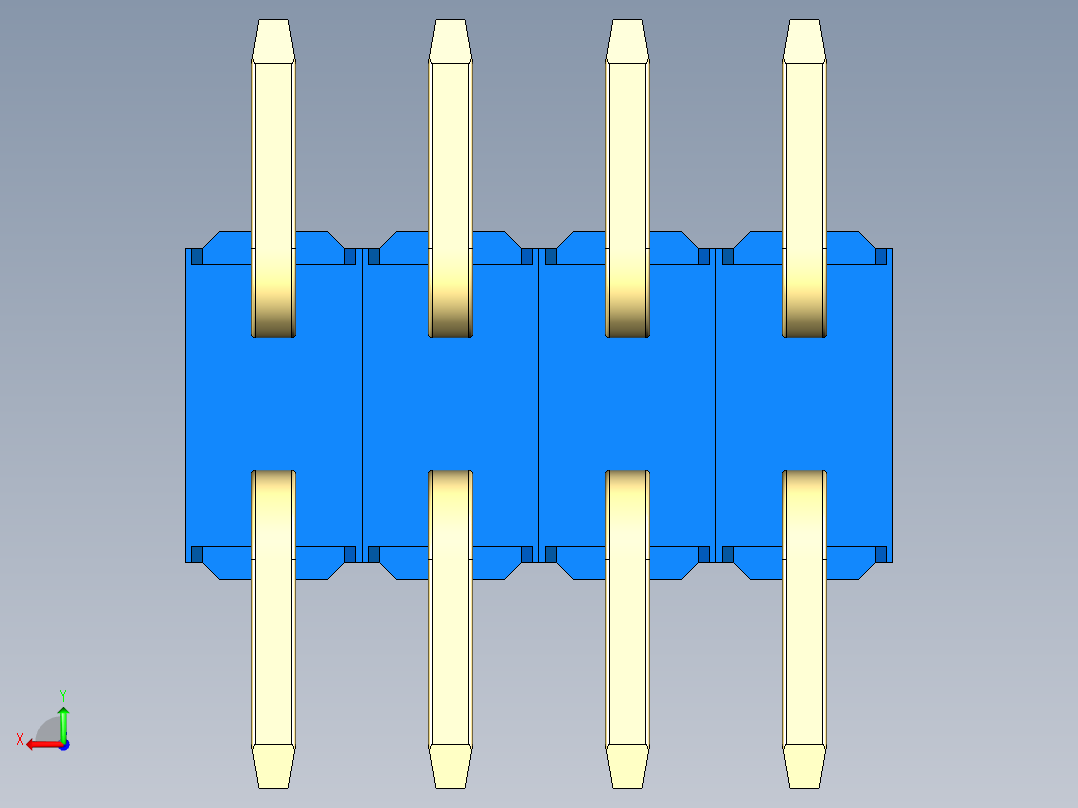 彩色公排针 100mil 2.54mm 系列-DS1022_blue_08p_100mil_TypeSMT_rev1.0后视图