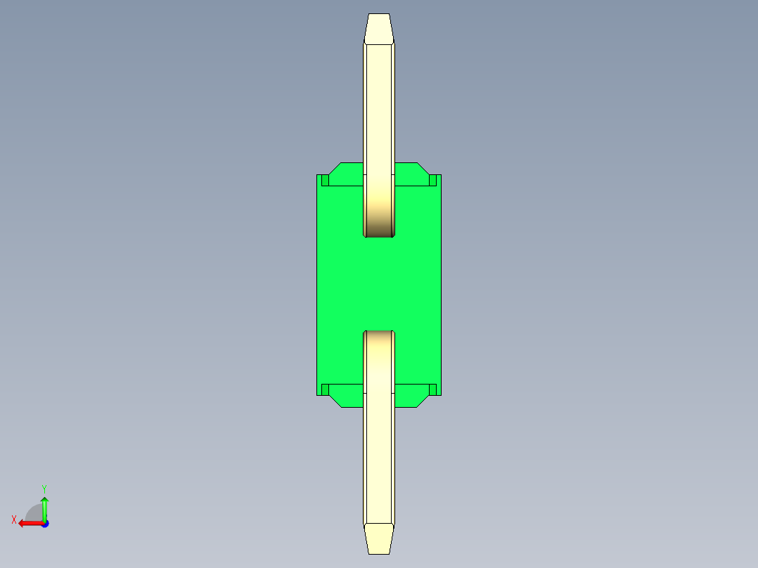 彩色公排针 100mil 2.54mm 系列-DS1022_green_02p_100mil_TypeSMT_rev1.0后视图