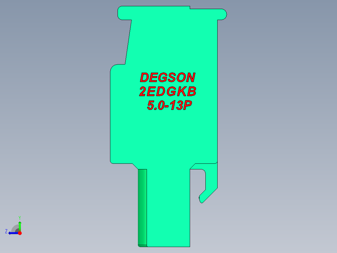DEGSON 2EDG 系列 5.0mm 可插拔接线端子组-2EDGKB-5.0-13P-14-00AH右视图