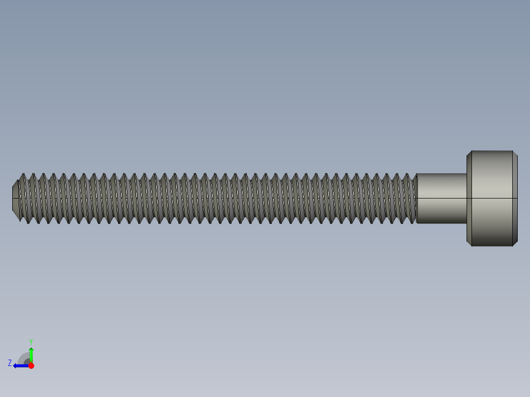 M2-M2 x 0.4mm Thread 18mm LONG SOCKET HEAD CAP SCREW.STEP右视图