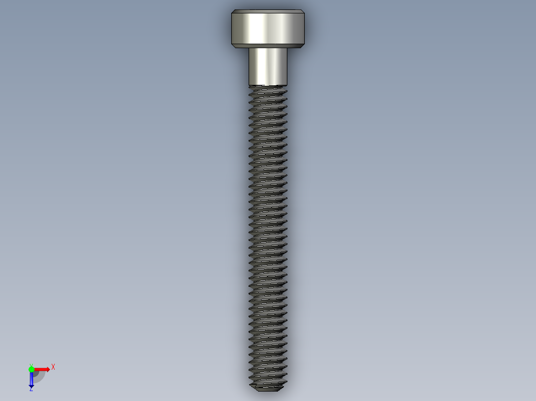 M2-M2 x 0.4mm Thread 18mm LONG SOCKET HEAD CAP SCREW.STEP俯视图
