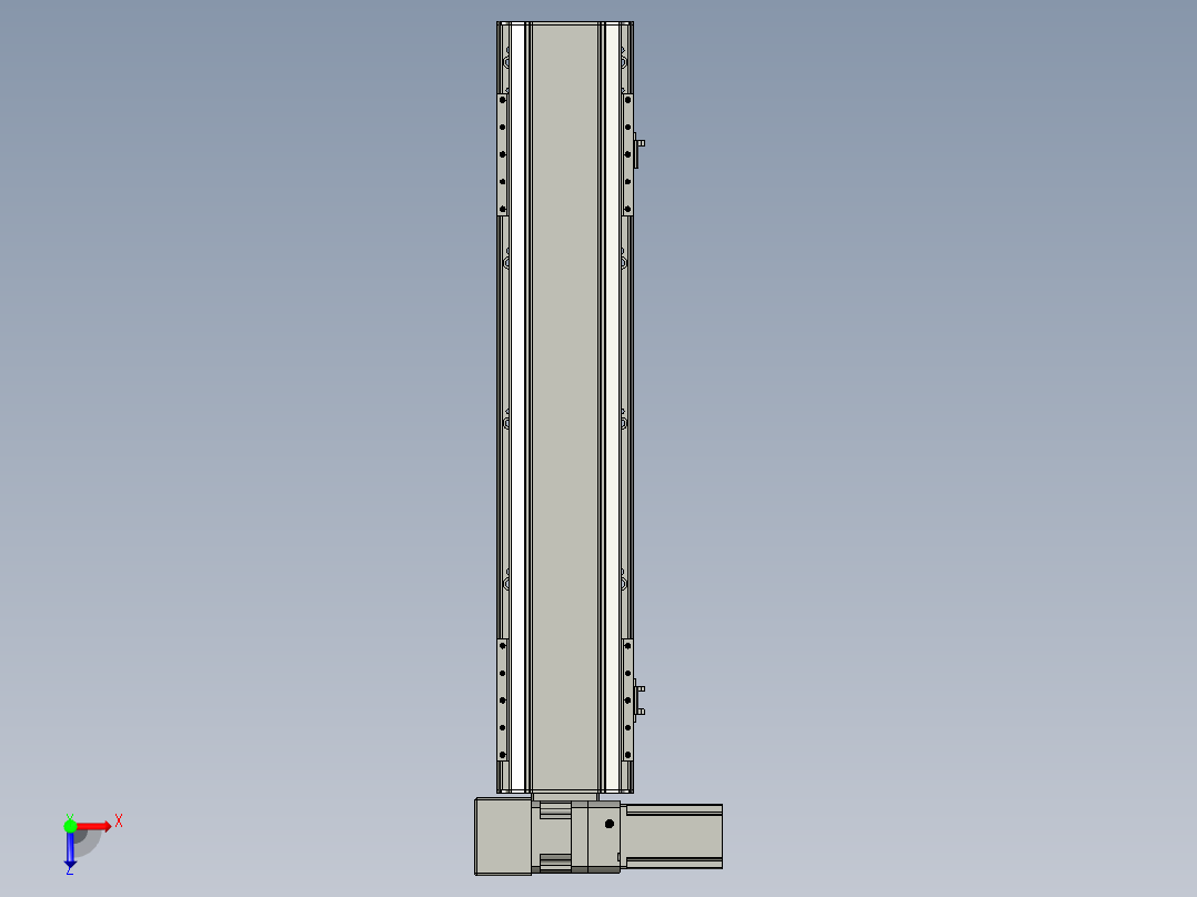 直线模组LHB17-L40-S650-LU设计图纸俯视图
