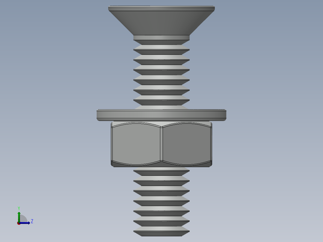紧固件-M4-0.70 Flathead左视图
