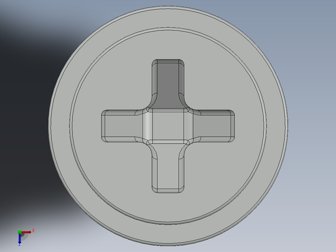 紧固件-M4-0.70 Flathead俯视图