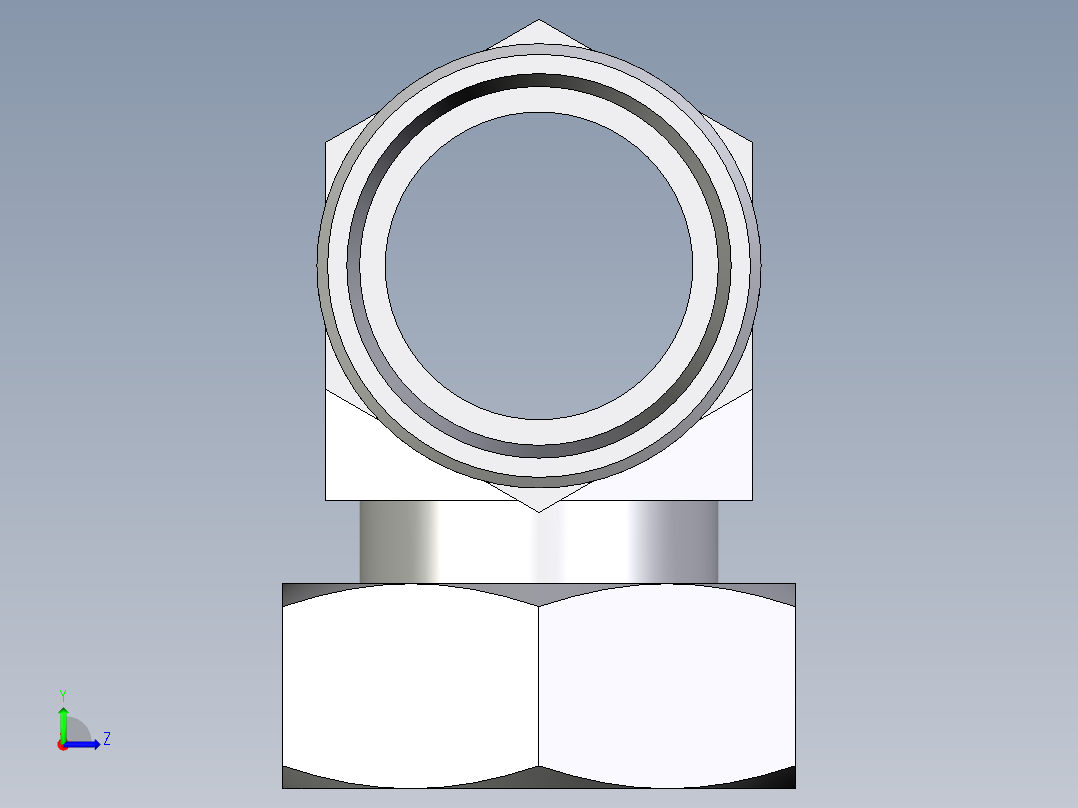 卡套式工业通用硬管接头EO_Standpipe_branch_tee_EVT42LOMDCF左视图