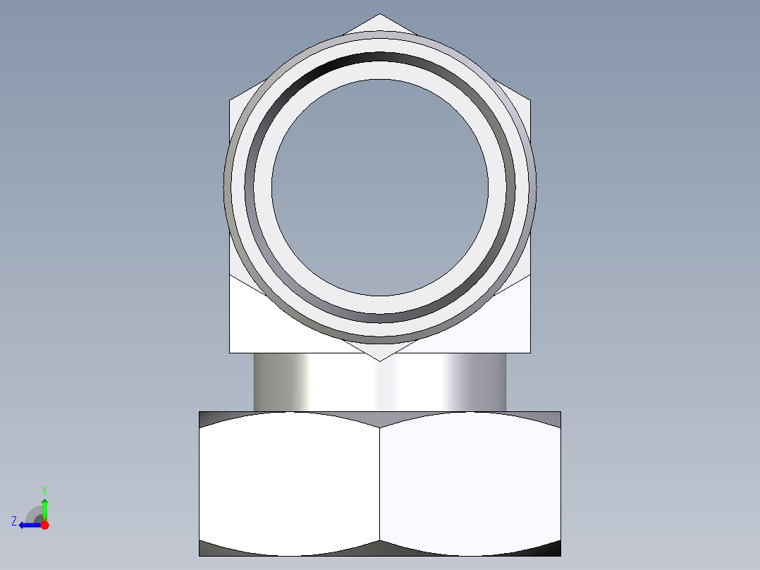 卡套式工业通用硬管接头EO_Standpipe_branch_tee_EVT42LOMDCF右视图