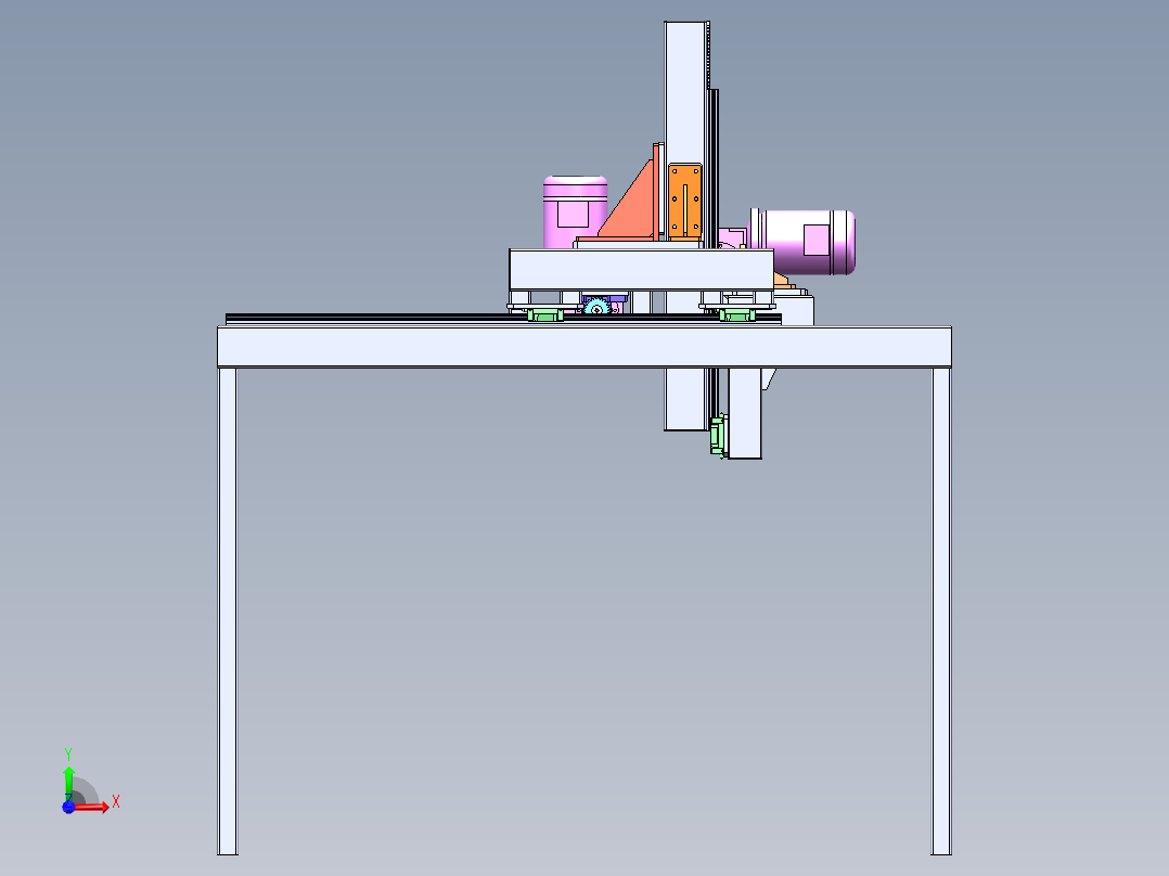 齿轮齿条移动模组sw三维前视图