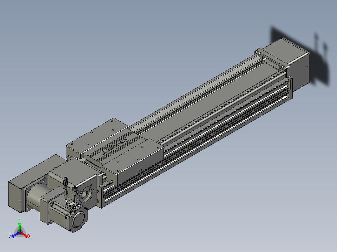 威洛博直线电机模组EB16-L208-S550-BR-ZP75-MS3-5K正等轴测图