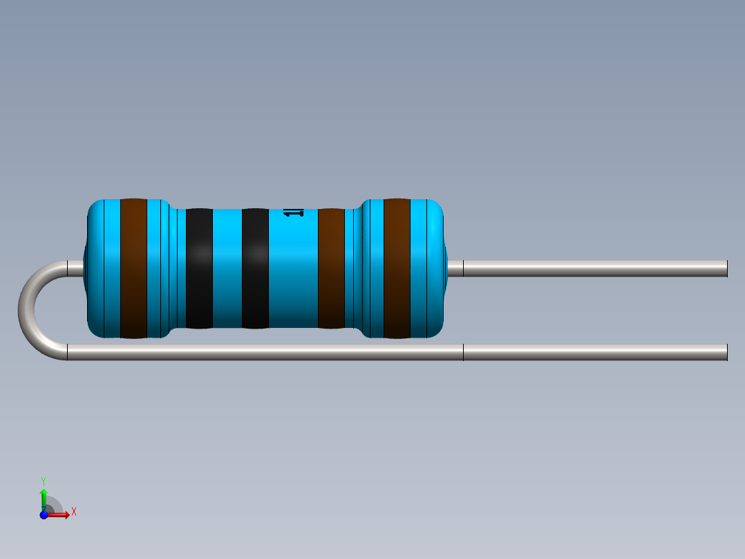 电容器 二极管 电阻器-Resistor Vertical 1K Ohm 1W前视图