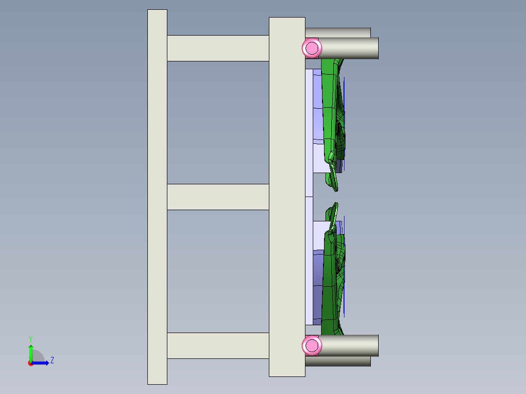 [冲压模具]特斯拉悬挂摆臂的冲压模具op40左视图