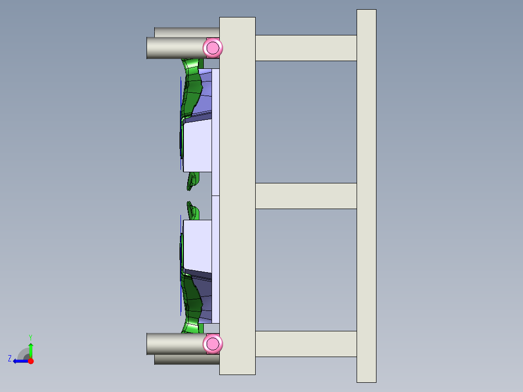 [冲压模具]特斯拉悬挂摆臂的冲压模具op40右视图