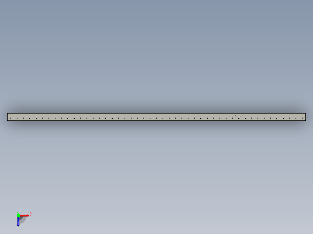 用于货物运输的链驱动滚筒输送机-CATIA俯视图