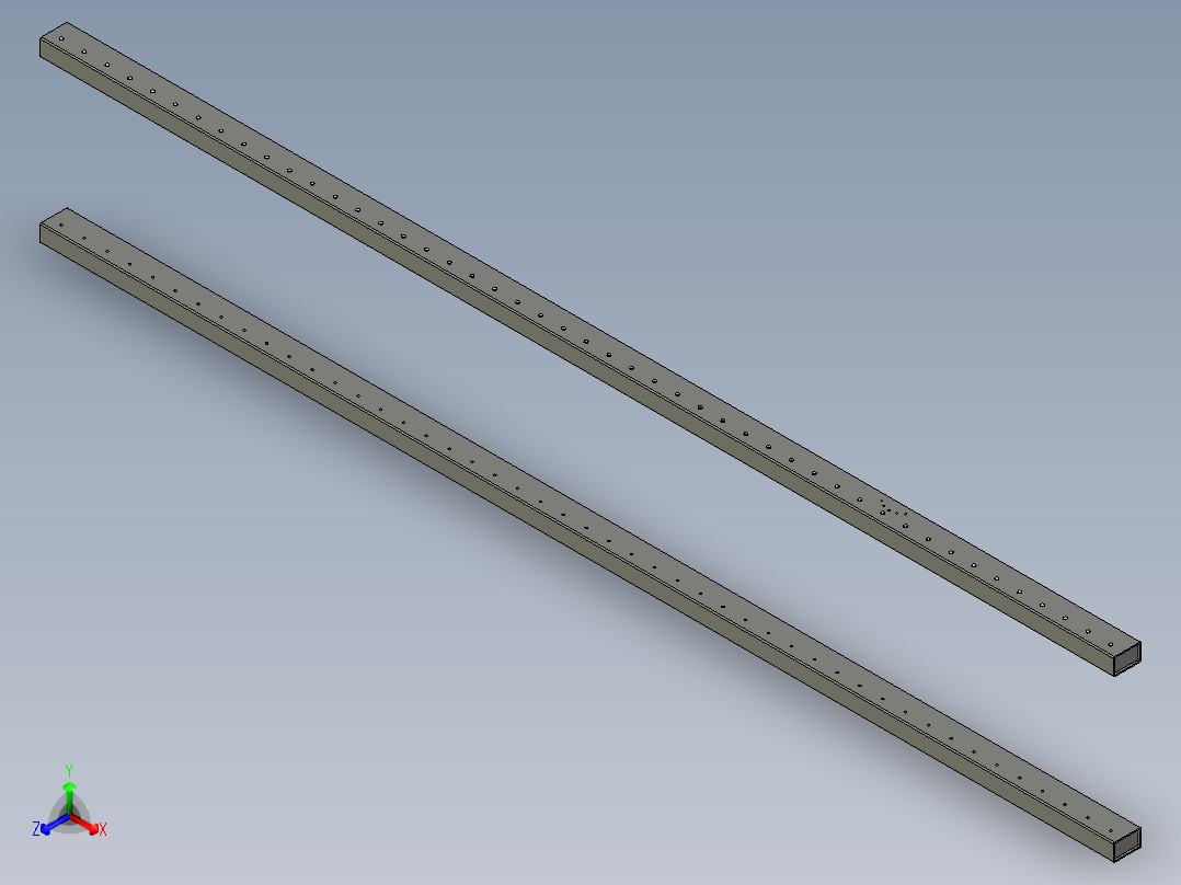 用于货物运输的链驱动滚筒输送机-CATIA正等轴测图