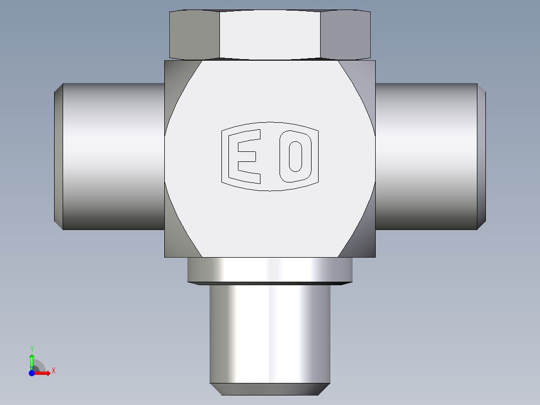 卡套式工业通用硬管接头EO_High_pressure_banjo_tee_TH08SROMDCF前视图