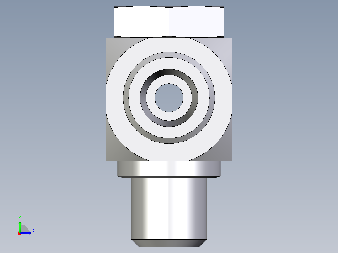 卡套式工业通用硬管接头EO_High_pressure_banjo_tee_TH08SROMDCF左视图