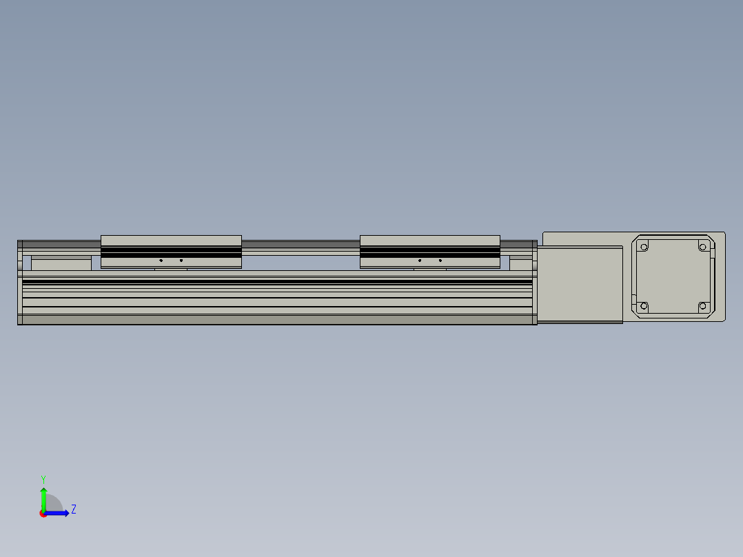 直线模组LHB17-L40-S250-BR设计图纸左视图