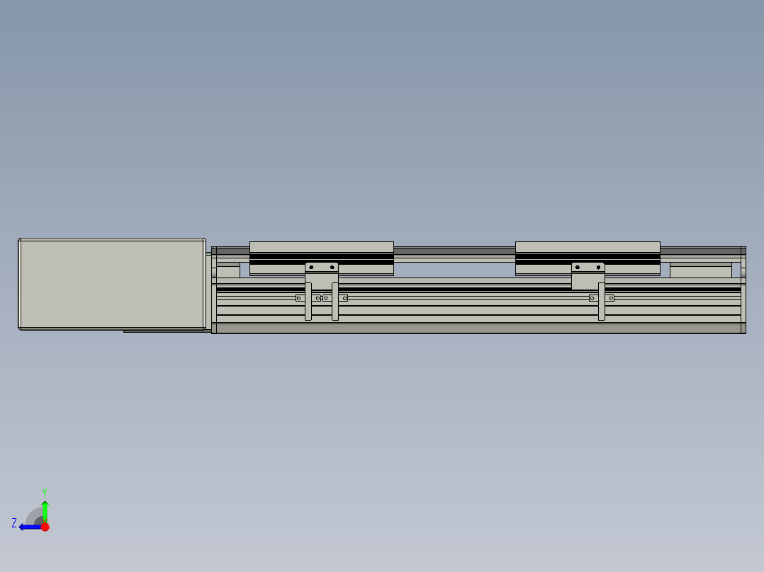直线模组LHB17-L40-S250-BR设计图纸右视图