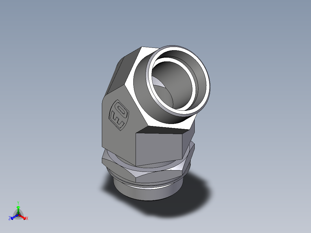 卡套式工业通用硬管接头EO_Adjustable_locknut_45_deg_elbow_VEE35LMOROMDCF