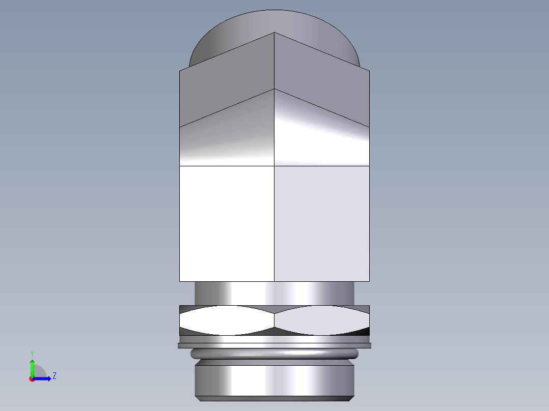 卡套式工业通用硬管接头EO_Adjustable_locknut_45_deg_elbow_VEE35LMOROMDCF左视图