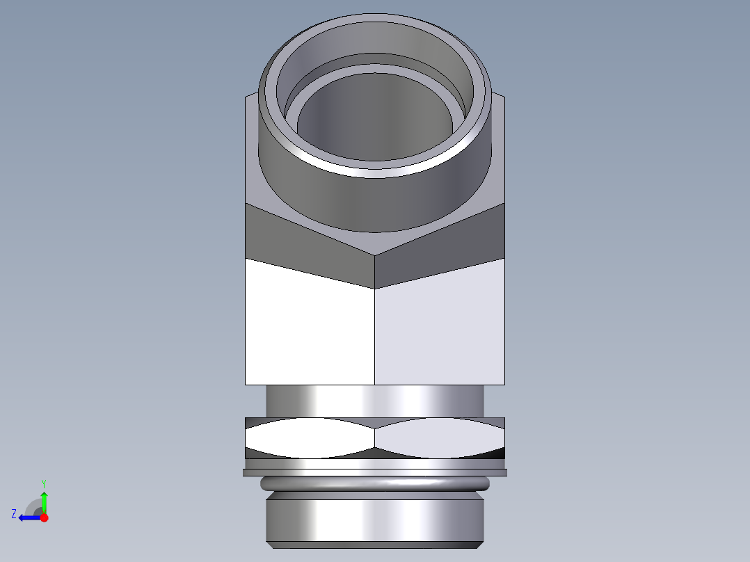 卡套式工业通用硬管接头EO_Adjustable_locknut_45_deg_elbow_VEE35LMOROMDCF右视图