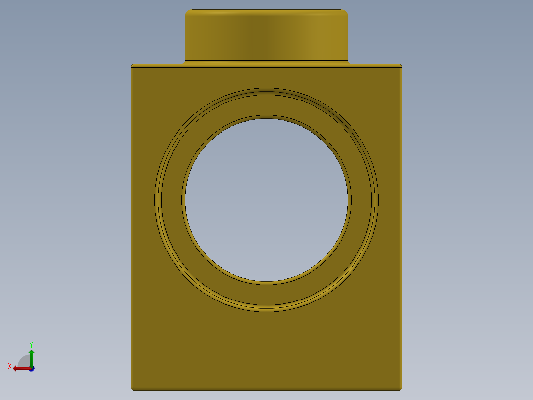 乐高机械组积木（横梁）-654124 Bright Yellow Brick 1 x 1 with Hole后视图