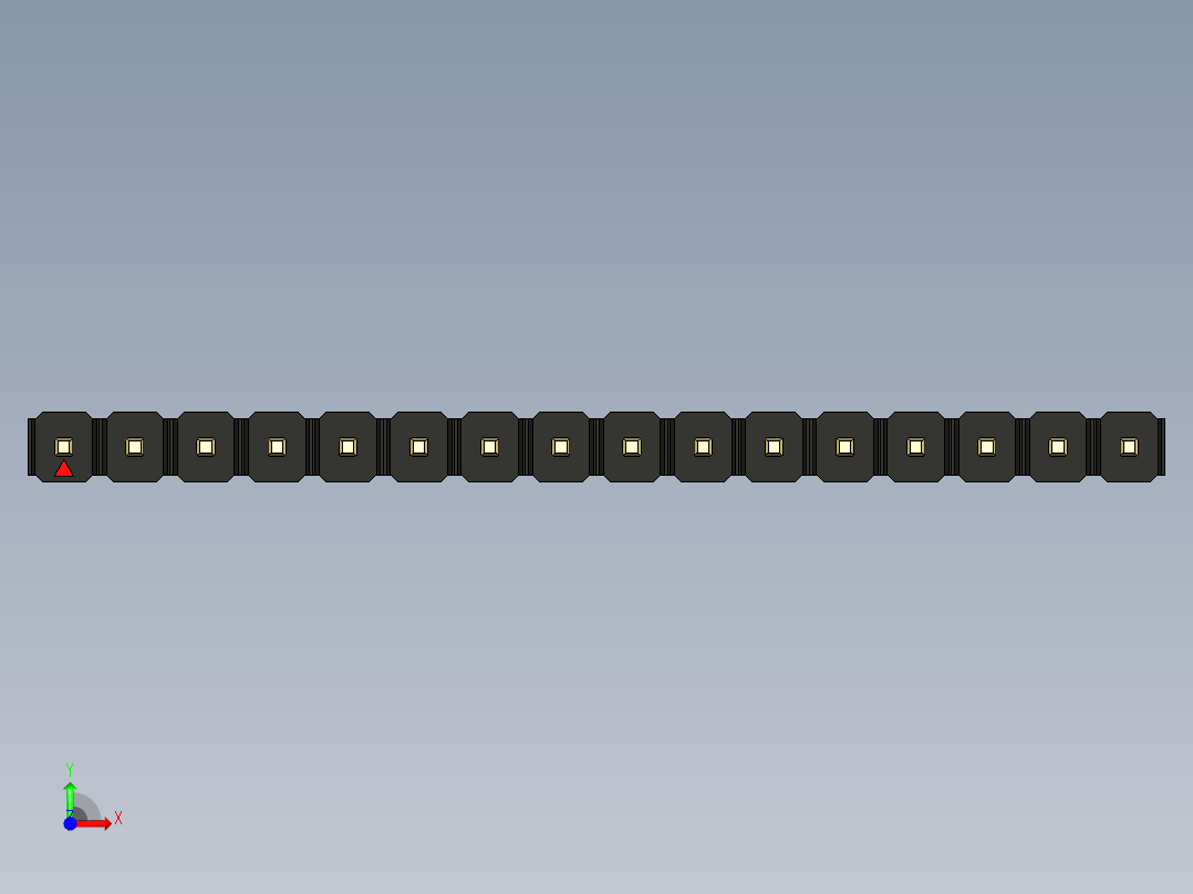 彩色公头100mil（2.54mm）系列-DS1021_black_1x16p_100mil_Type5_rev1.0前视图