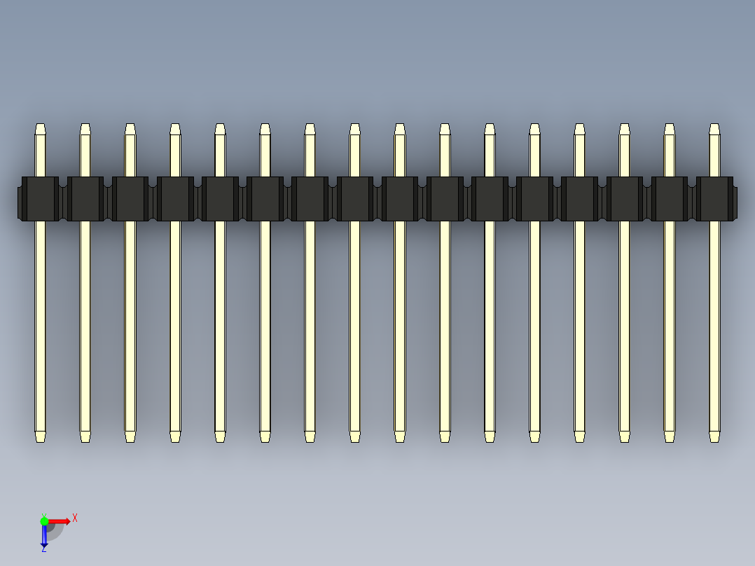 彩色公头100mil（2.54mm）系列-DS1021_black_1x16p_100mil_Type5_rev1.0俯视图