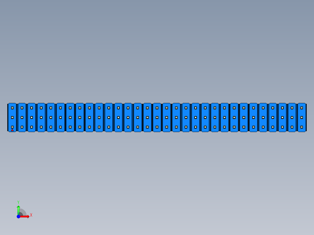 彩色公头100mil（2.54mm）系列-DS1021_blue_3x31p_100mil_Type19_rev1.0前视图