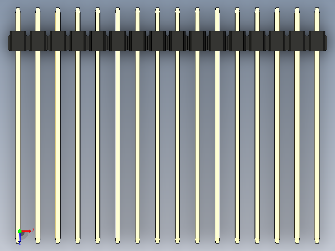 彩色公头100mil（2.54mm）系列-DS1021_black_3x16p_100mil_Type43_rev1.0俯视图