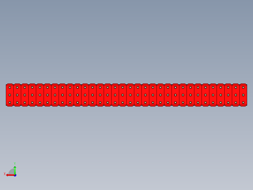 彩色公头100mil（2.54mm）系列-DS1021_red_3x32p_100mil_Type1_rev1.0后视图