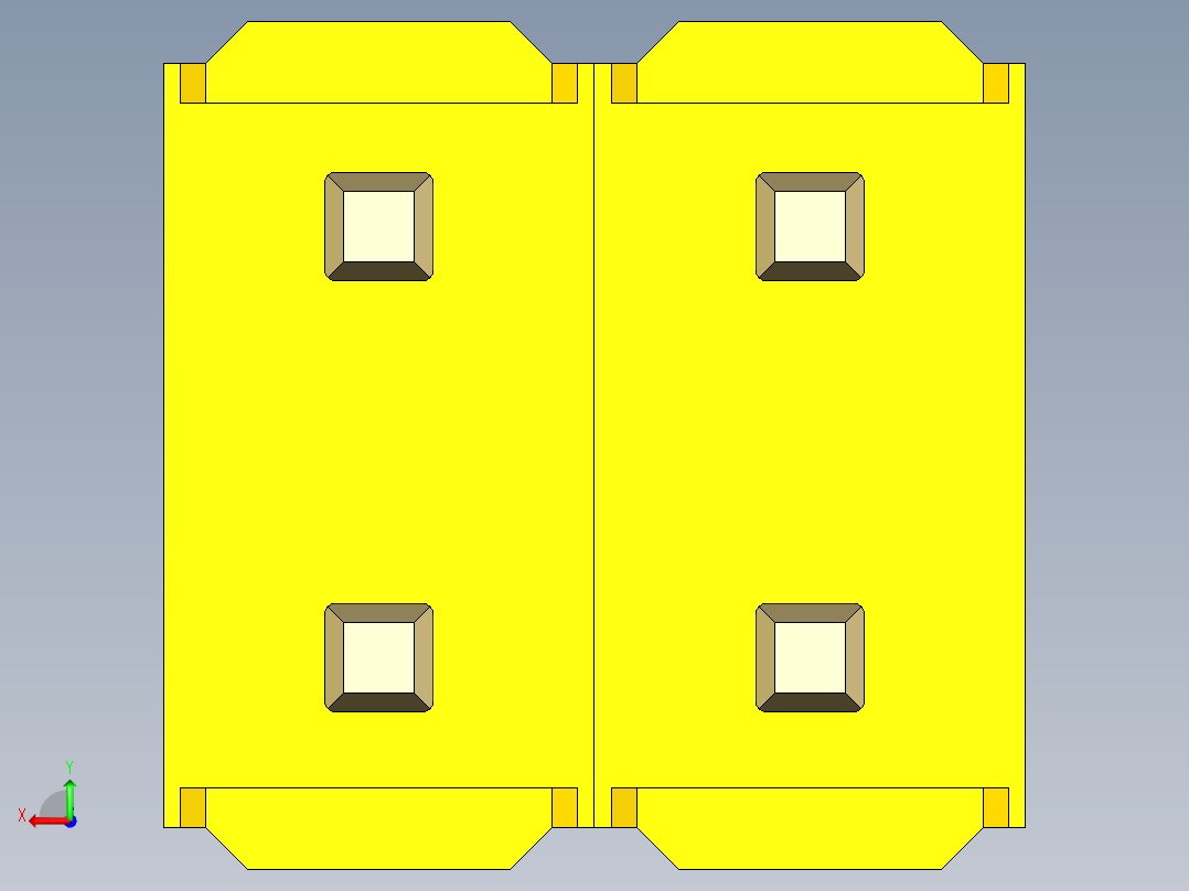 彩色公头100mil（2.54mm）系列-DS1021_yellow_2x02p_100mil_Type43_rev1.0后视图