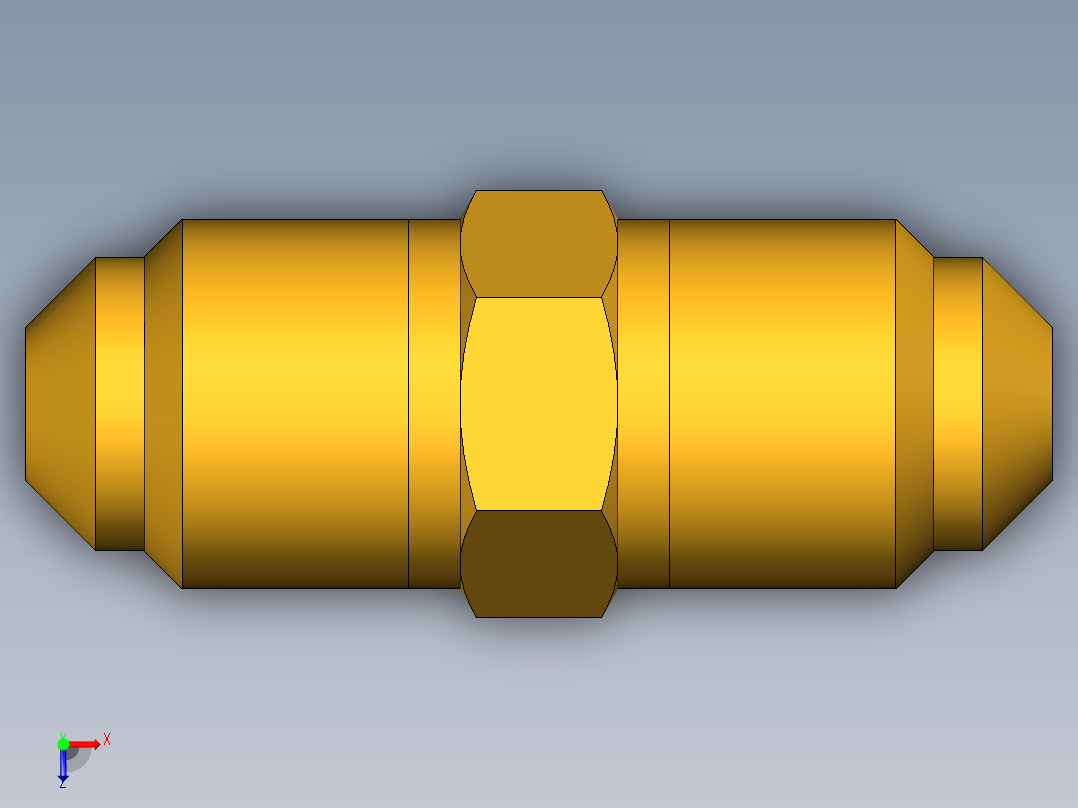 扩口式工业通用硬管接头Union 42F-3俯视图