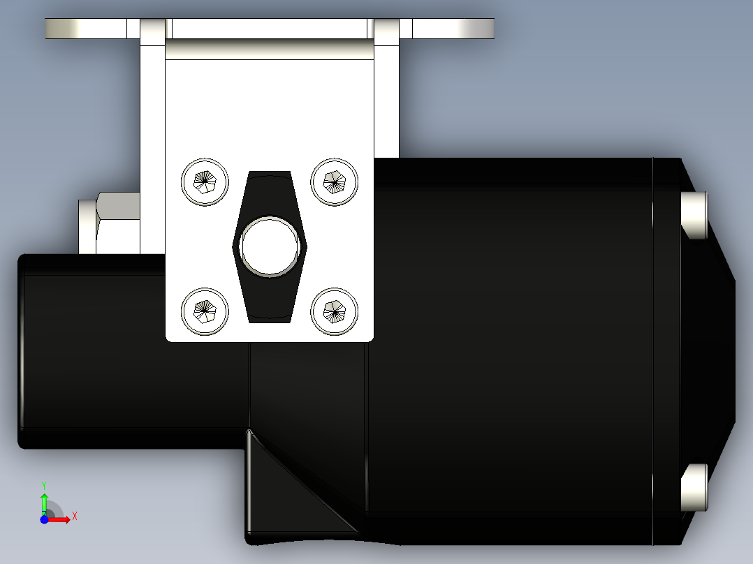 不锈钢单片式40G系列三通球阀，0.35 Cv，6 mm管接头前视图