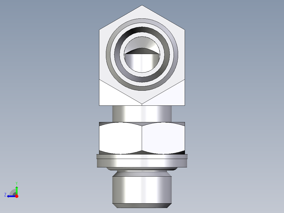 卡套式工业通用硬管接头EO_Adjustable_Locknut_elbow_WEE10LROMDCF右视图