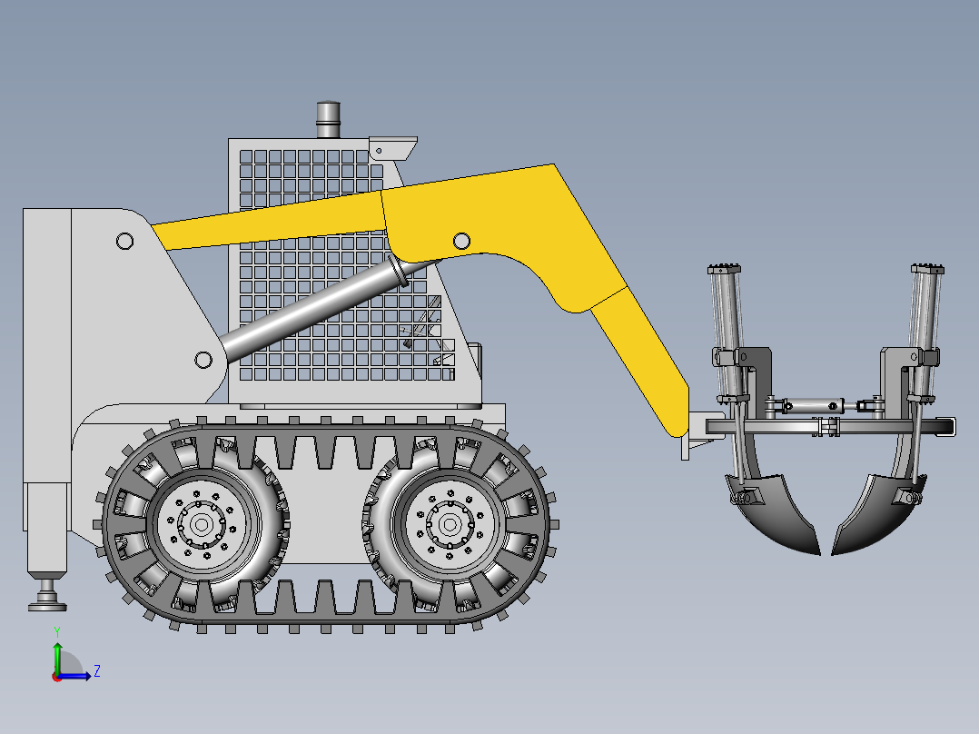 苗圃移栽机车体三维图左视图