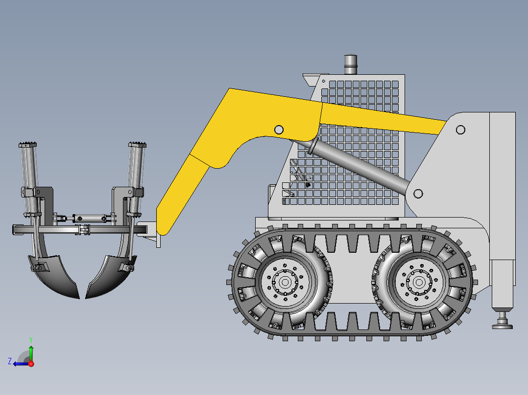 苗圃移栽机车体三维图右视图