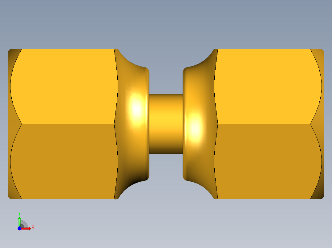扩口式工业通用硬管接头Swivel Nut Valve Connector 14FSV-4前视图