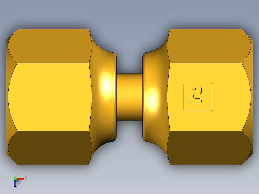 扩口式工业通用硬管接头Swivel Nut Valve Connector 14FSV-4俯视图