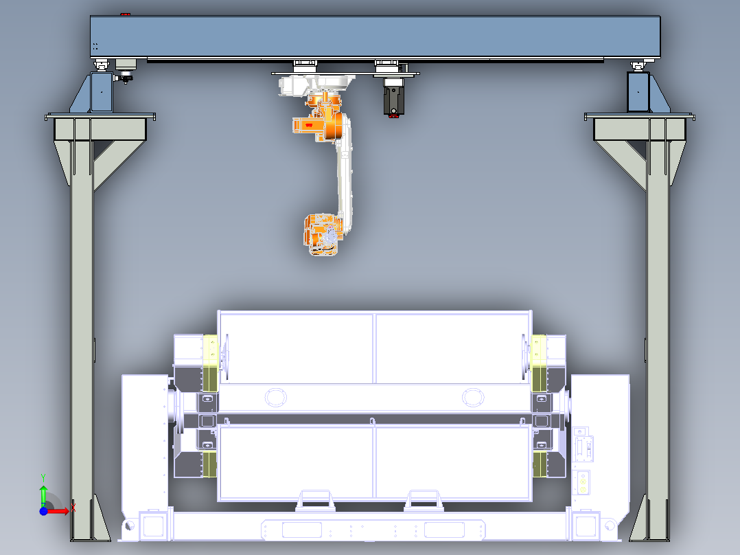 机器人焊接前视图